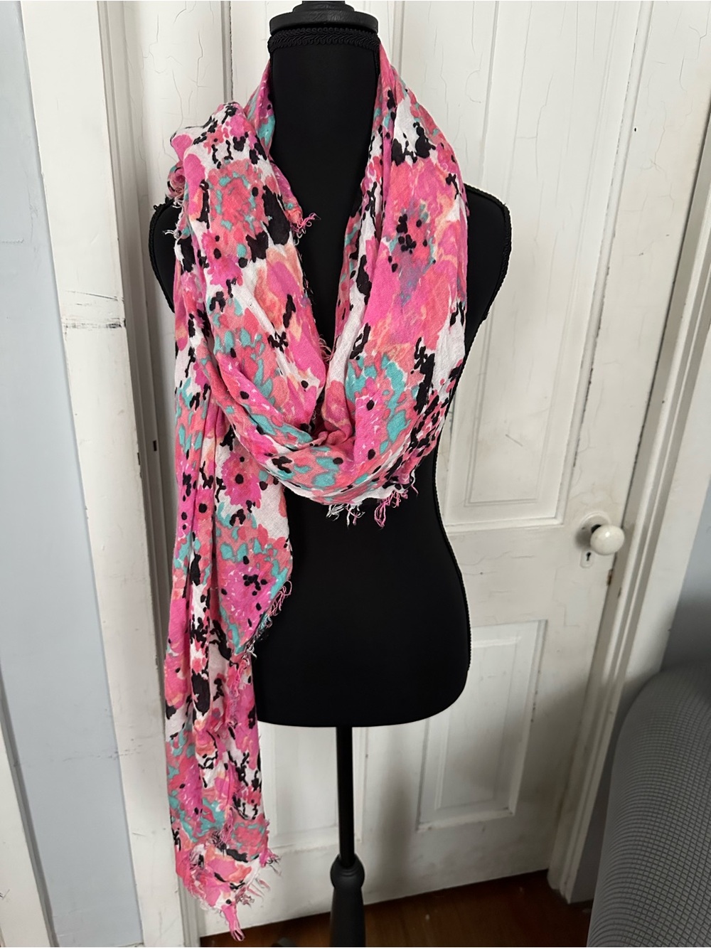Pink Floral Women's Scarf